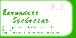 bernadett szekretar business card
